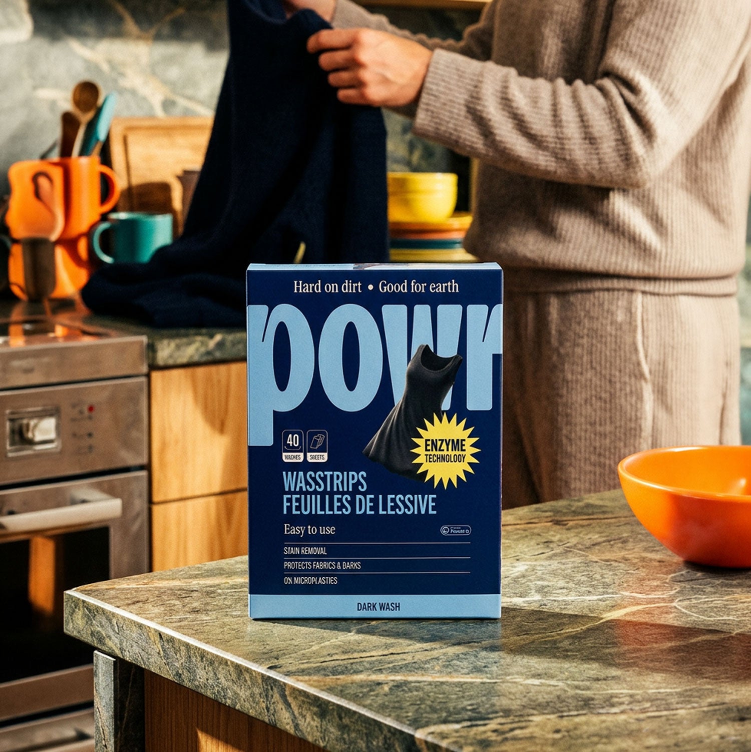 POWR Feuilles de lessive linge foncé